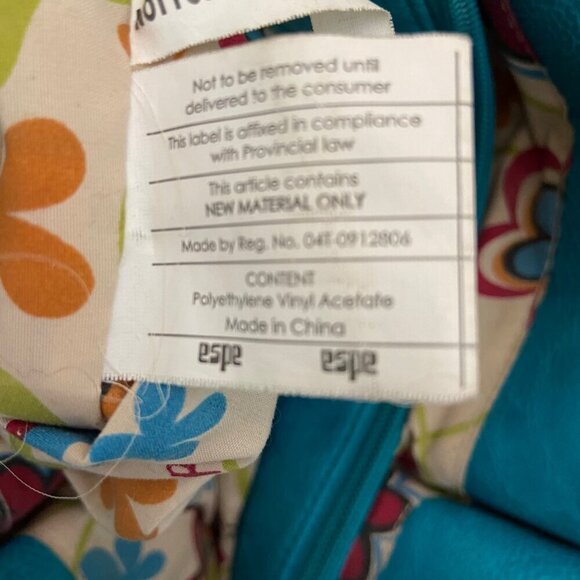 Espe Black Vegan Leather Purse Tote Bag pouch With Pom-Pom Floral Interior boho - Picture 12 of 14